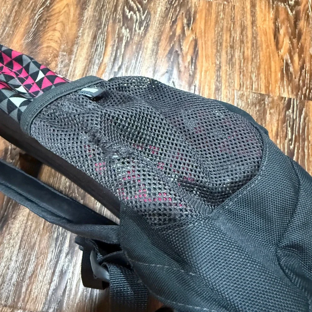 North Face Jester Backpack Womens Pink Black Geometric Triangle A93H Bookbag